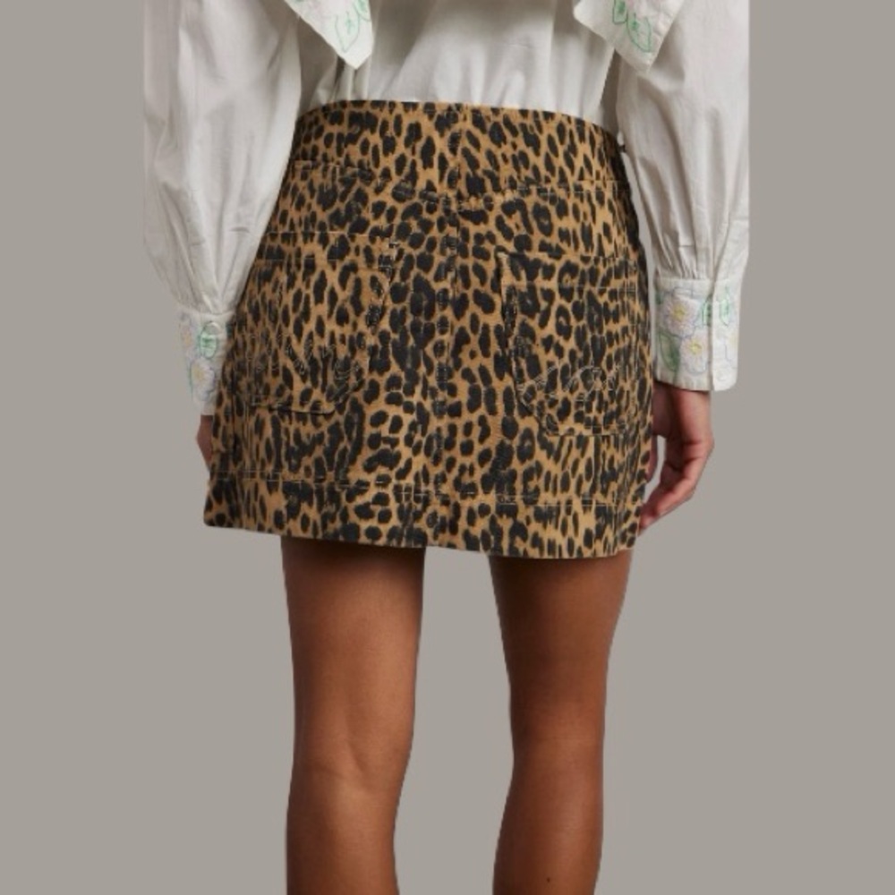 DAMSON MADDER Lily Carpenter Mini Skirt in Leopard 
Size 14 - Picture 3 of 8